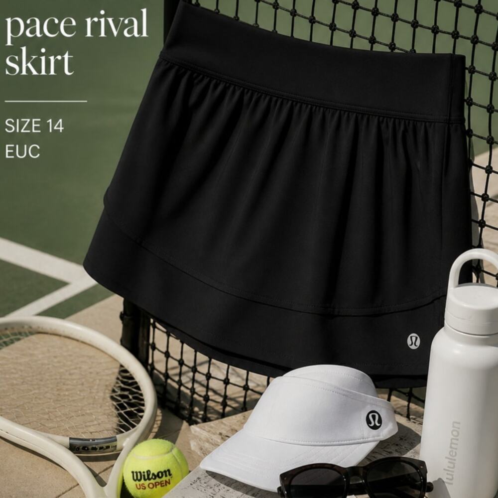 Lululemon Pace Rival Black Skirt Size 14 Tennis Golf